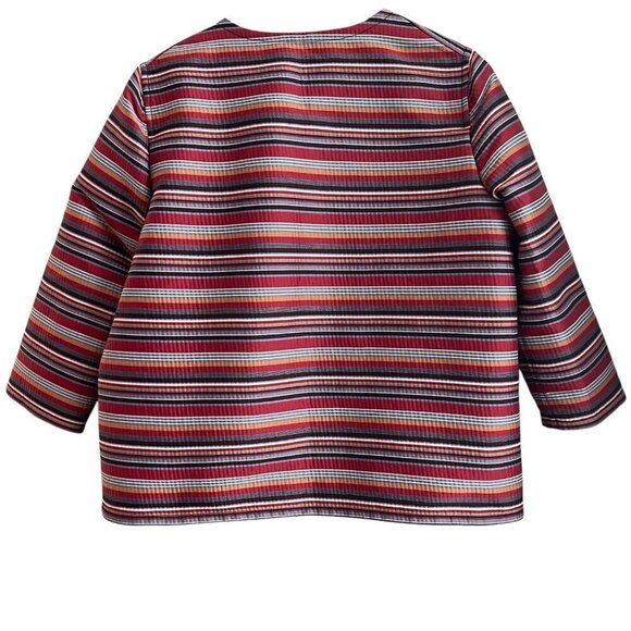 Lafayette 148 New York Women Open Blazer Jacket Sz 12 Striped Office Careerwear - Picture 2 of 8